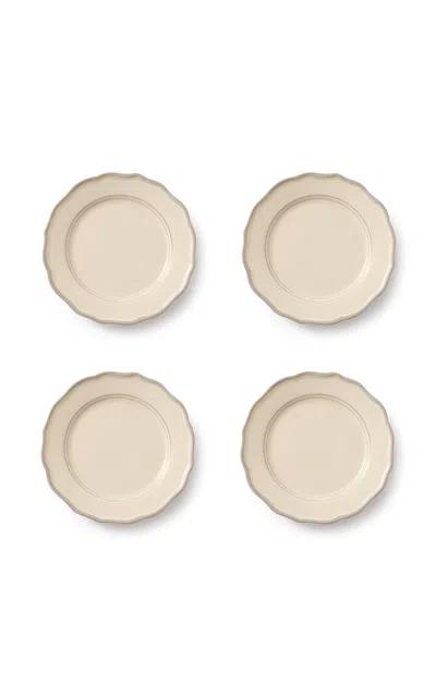 Maison Madison Set-of-four Sylvia Dinner Plates In Neutral