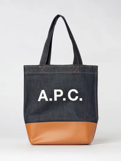 A.p.c. A. P.c. Medium Logo-detail Denim Tote Bag In Multi