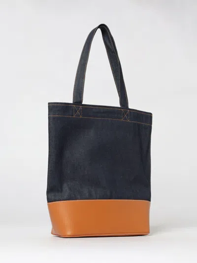 A.p.c. A. P.c. Medium Logo-detail Denim Tote Bag In Multi