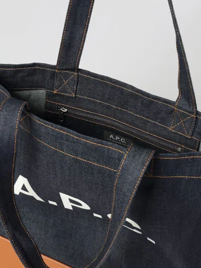 A.p.c. A. P.c. Medium Logo-detail Denim Tote Bag In Multi