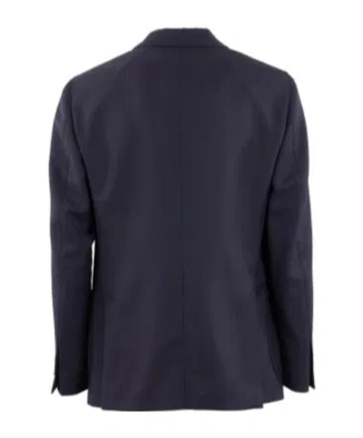Lardini Single-breasted Wool Jacket In Blue