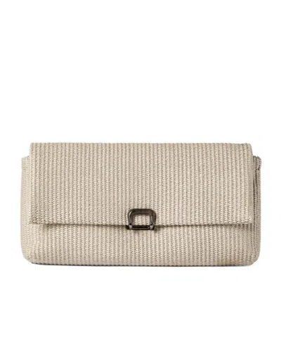 Brunello Cucinelli Sartorial Clutch Bag In Techno Raffia In Blue