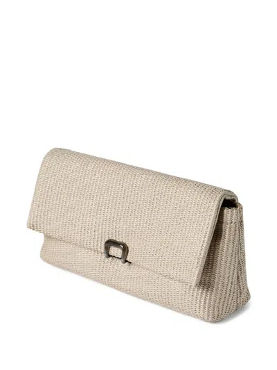 Brunello Cucinelli Sartorial Clutch Bag In Techno Raffia In Blue