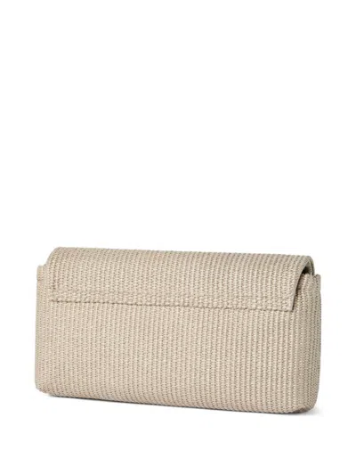 Brunello Cucinelli Sartorial Clutch Bag In Techno Raffia In Blue