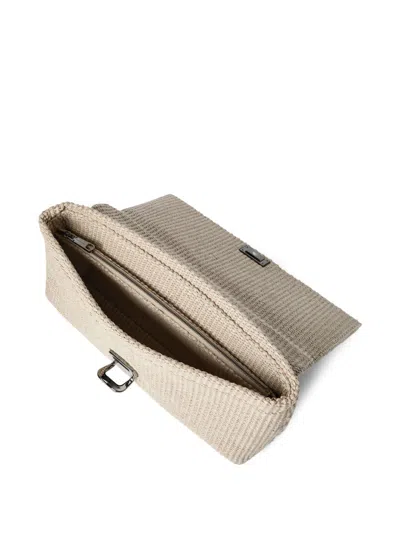 Brunello Cucinelli Sartorial Clutch Bag In Techno Raffia In Blue