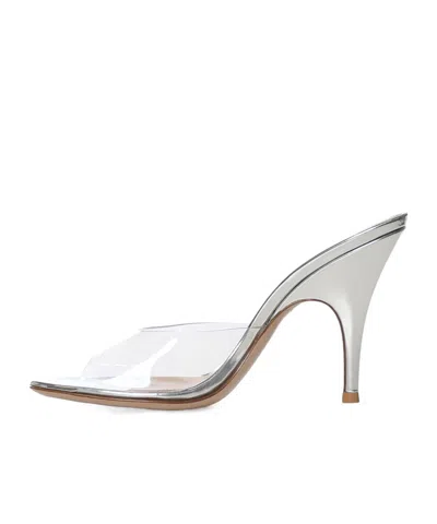 Gianvito Rossi Sofia Metallic Transparent-strap Mules In Transparent