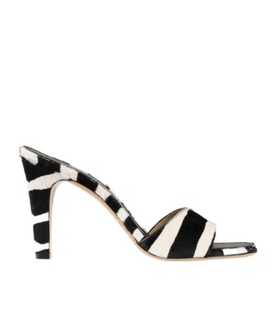 Ferragamo Tatiana Zebra Print High-heeled Sandals In Black