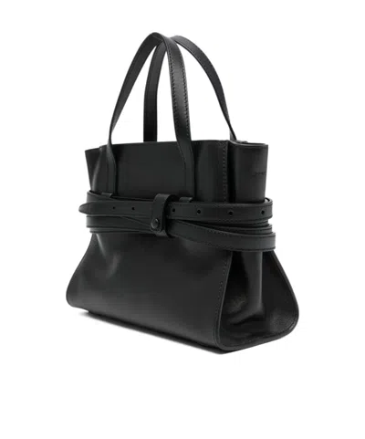 Moschino Structured Sheepskin Shoulder Bag In Black