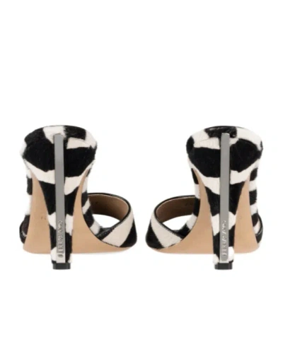 Ferragamo Tatiana Zebra Print High-heeled Sandals In Black
