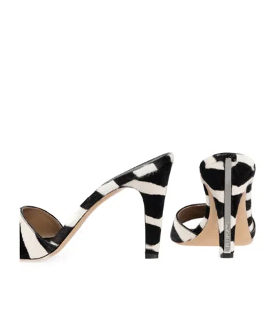 Ferragamo Tatiana Zebra Print High-heeled Sandals In Black