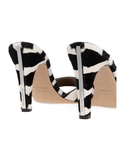 Ferragamo Tatiana Zebra Print High-heeled Sandals In Black
