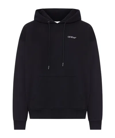 Off-white Half Arrows Graphic Pullover Hoodie With Drawstring Hood In Black
