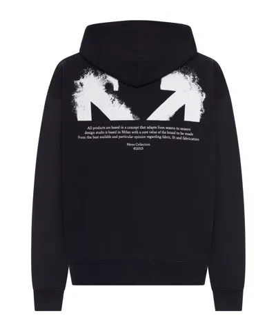 Off-white Half Arrows Graphic Pullover Hoodie With Drawstring Hood In Black