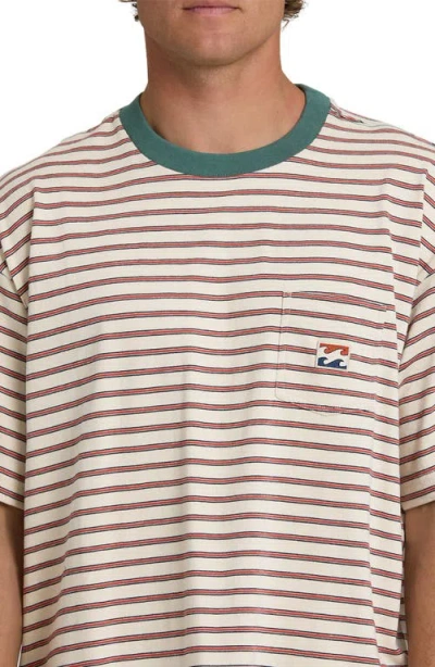 Billabong Baxter Oversize Stripe Pocket T-shirt In Multi