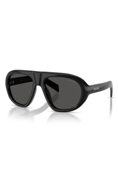 Prada Womens Black Pr C05s Irregular-frame Acetate Sunglasses In Black