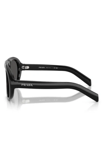 Prada Womens Black Pr C05s Irregular-frame Acetate Sunglasses In Black