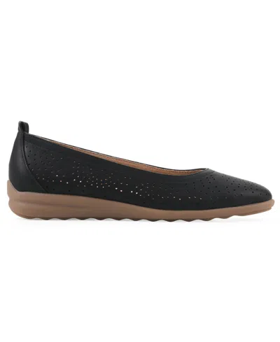 Cliffs By White Mountain Cortney Perforated Ballet Flat In Black