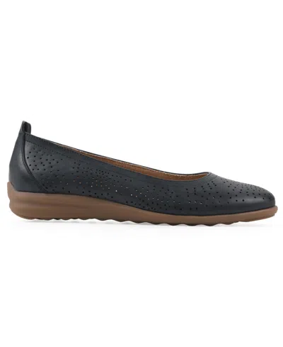 Cliffs By White Mountain Cortney Perforated Ballet Flat In Black
