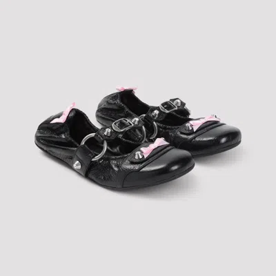 Balenciaga Black Le City Ballet Flats In Animal Print