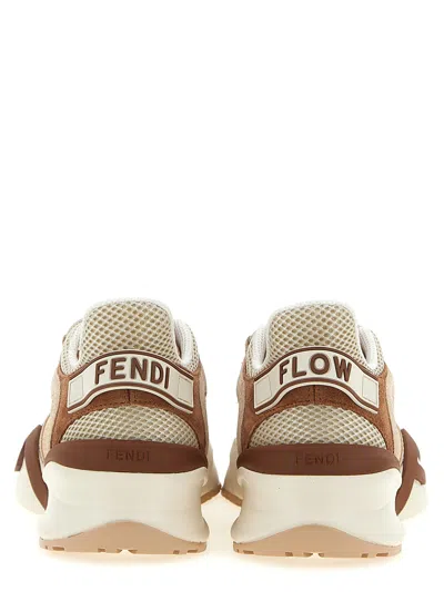 Fendi Mesh Flow Sneakers Perforated Design Pull Tab In Multi