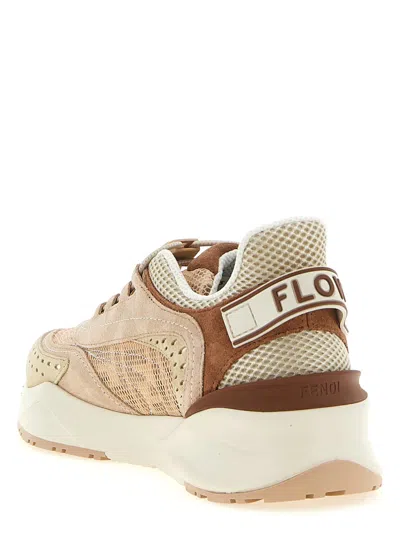 Fendi Mesh Flow Sneakers Perforated Design Pull Tab In Multi