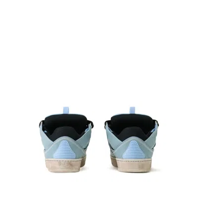 Lanvin Curb Oversized-laces Low-top Sneakers In Blue