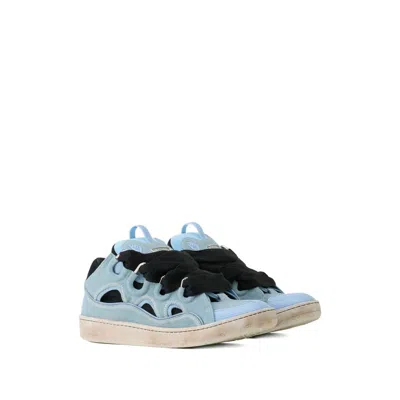 Lanvin Curb Oversized-laces Low-top Sneakers In Blue