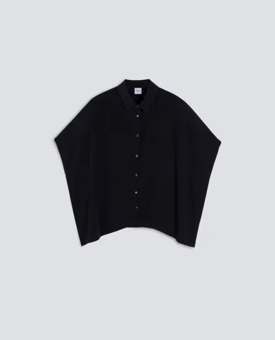 Aspesi Silk Crepe De Chine Shirt In Blue