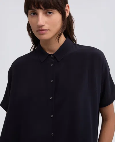 Aspesi Silk Crepe De Chine Shirt In Blue