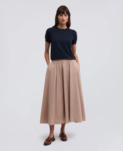 Aspesi Technical Polyester Skirt In Brown