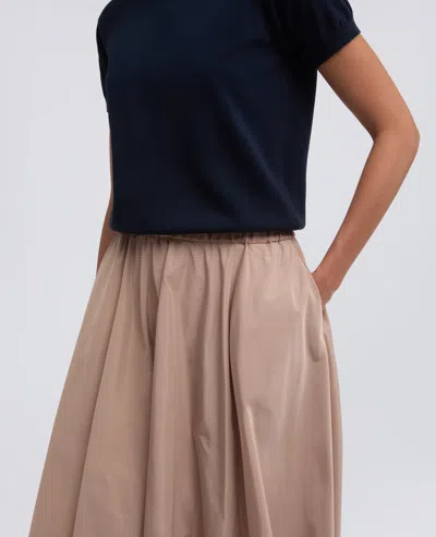 Aspesi Technical Polyester Skirt In Brown