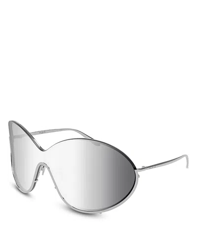Alaïa Oversized Shield Frame Sunglasses In Silver