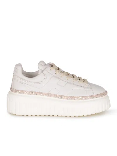 Hogan H-stripes Platform Sneakers In Neutral