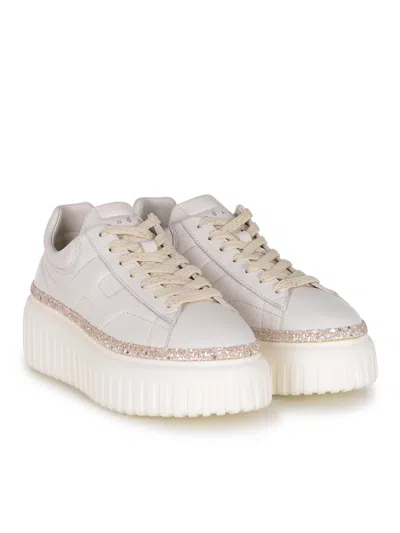 Hogan H-stripes Platform Sneakers In Neutral