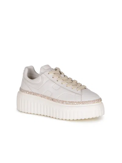 Hogan H-stripes Platform Sneakers In Neutral