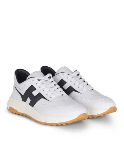 Hogan White H Logo Lace-up Sneakers