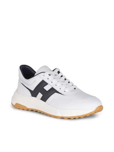Hogan White H Logo Lace-up Sneakers