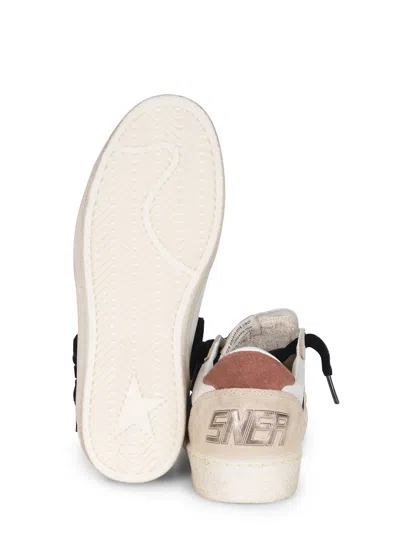 Golden Goose Ball Star Leather Upper Suede Toe And Spur Laminated Star Waxed Suede Heel Sneakers White