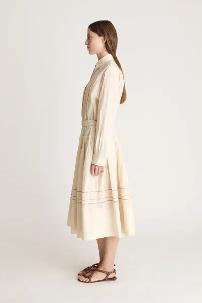 Lee Mathews Broderie-anglaise Pleated Skirt In Neutral