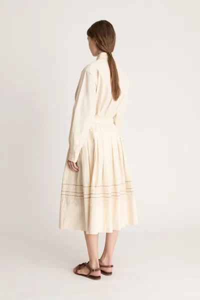 Lee Mathews Broderie-anglaise Pleated Skirt In Neutral