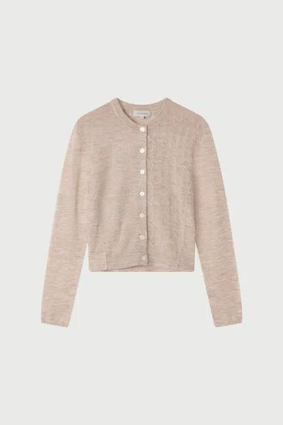 Lee Mathews Mila Contrast Cardigan In Neutral