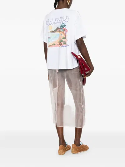 Marni Logo-print T-shirt In White