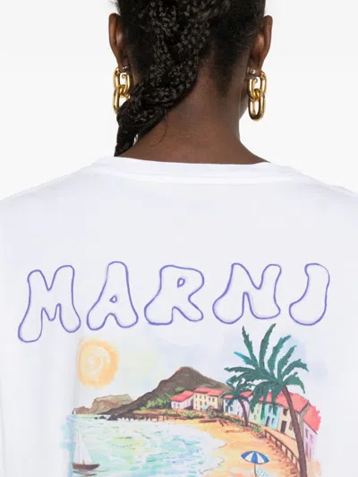 Marni Logo-print T-shirt In White