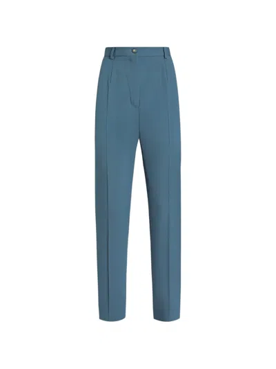 Dolce & Gabbana Wool Tailored Pants In Blue