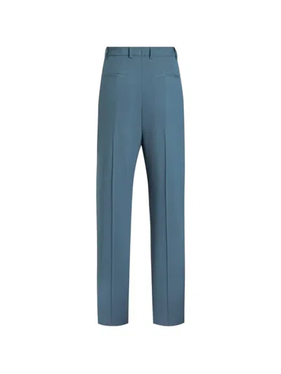 Dolce & Gabbana Wool Tailored Pants In Blue