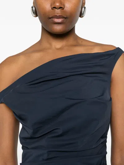 Simkhai Multicolor Salina Mini Dress With Boat Neckline And Bubble Skirt In Cotton Blend Woman In Blue