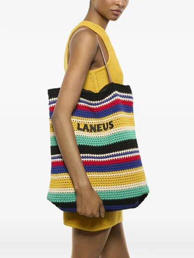 Laneus Striped-pattern Shoulder Bag In Multi