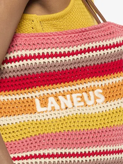 Laneus Striped-pattern Shoulder Bag In Red