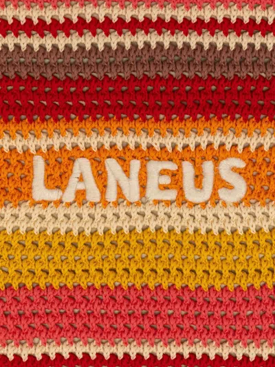 Laneus Striped-pattern Shoulder Bag In Red