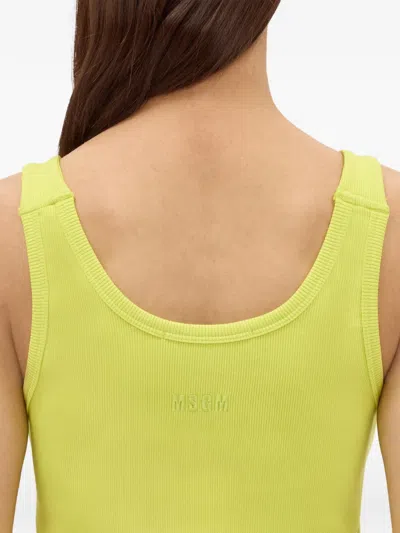 Msgm Pearl Tie Strap Top In Green